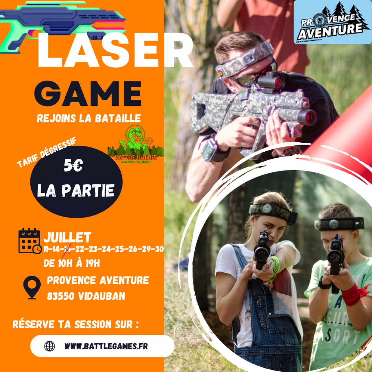 faire un lasergame pendant les vacances d ete pour sortir du camping a vidauban dans le var